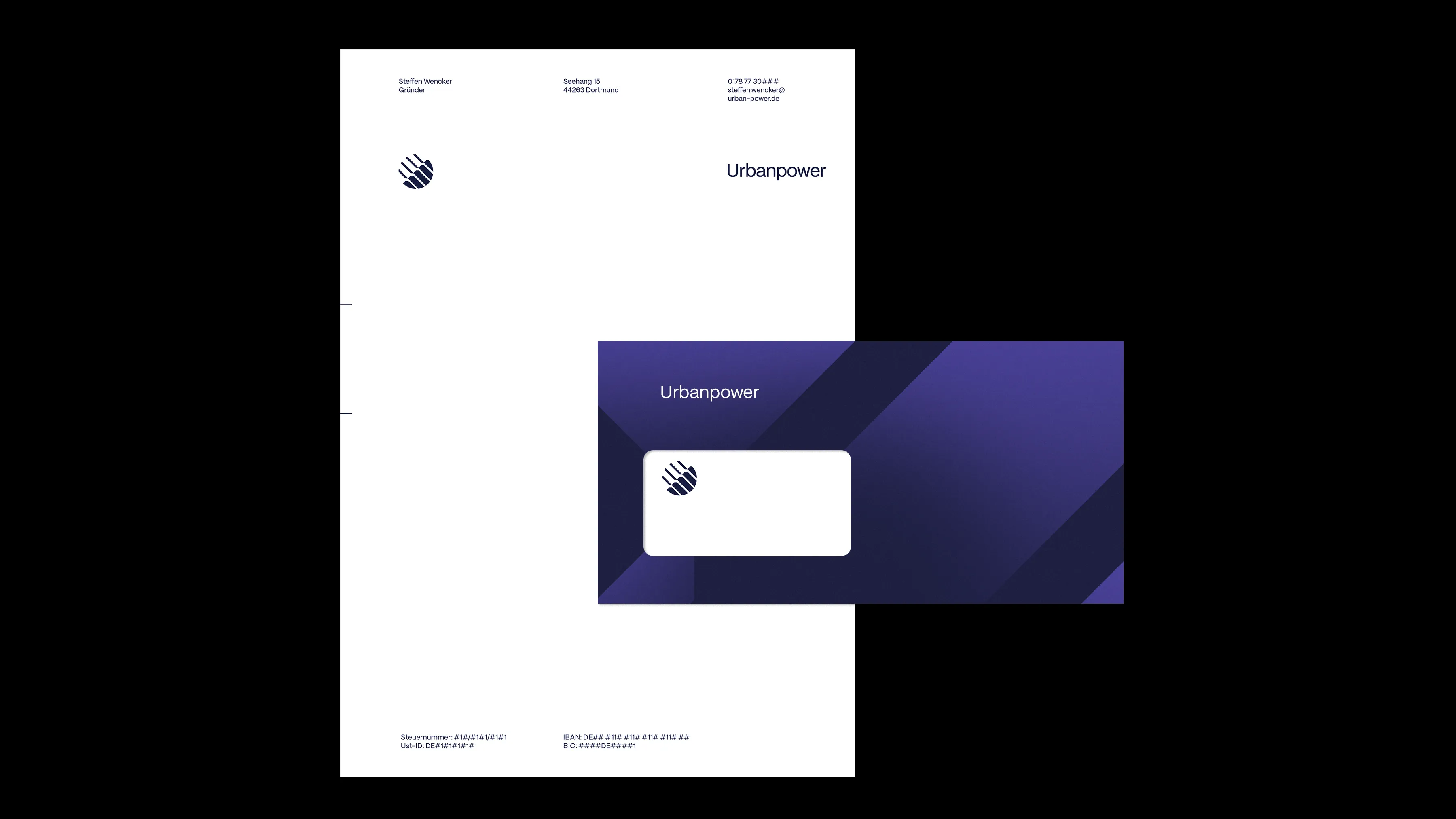 Die Briefkopf- und Umschlaggestaltung für Urbanpower.